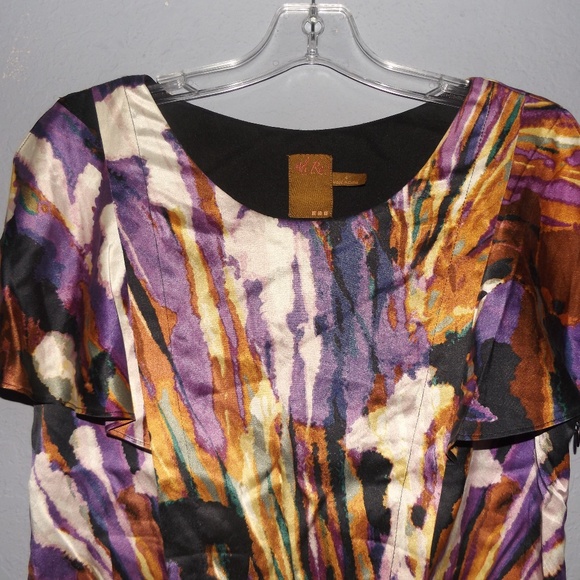 ALI RO silk art abstract jewel tones size 4 - Picture 2 of 6